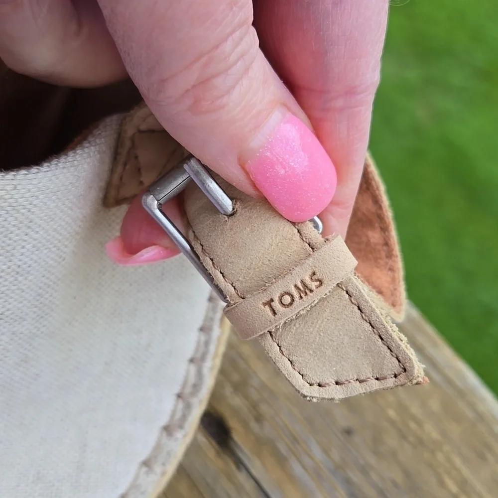 TOMS Monica Natural Canvas Women's Wedge Heel Sandals 8 - Picture 3 of 6